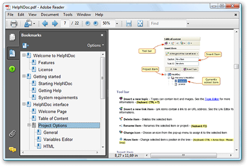 Generación de tablas de contenido en PDF