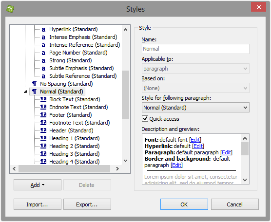 Hierarchical style editor