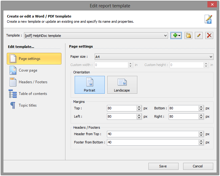 HelpNDoc 4 report template editor