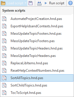 Système de scripts de HelpNDoc