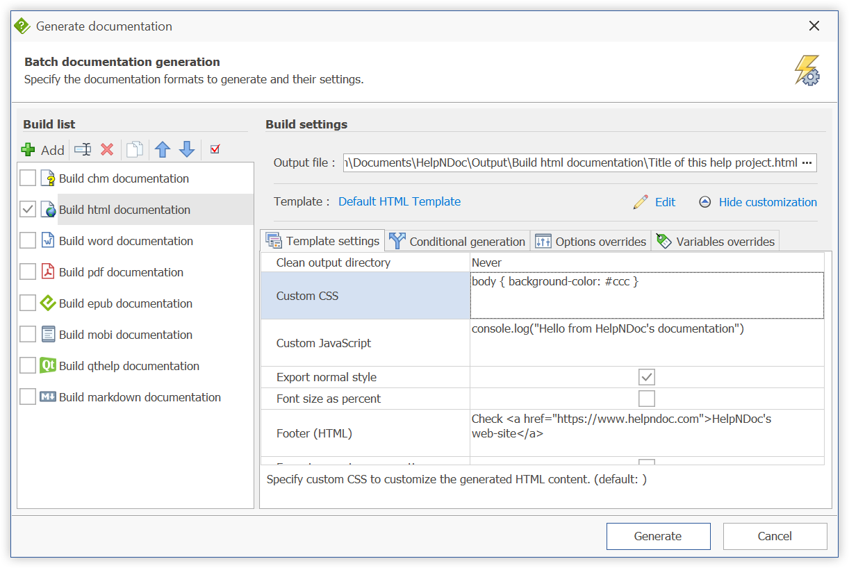 Personnaliser un site Web HTML