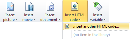 Insert an HTML code in HelpNDoc
