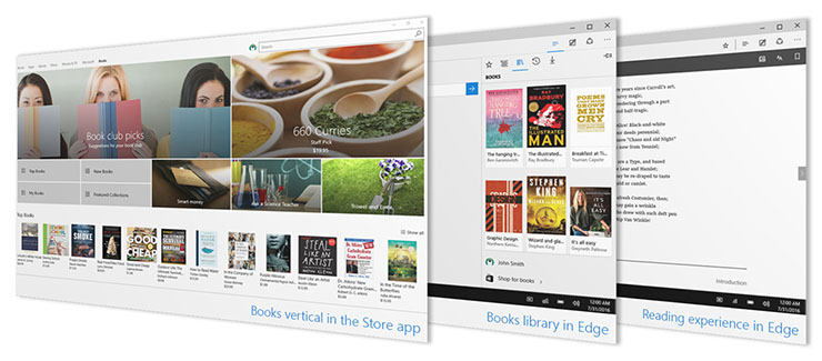 eBooks en la tienda Windows y navegador Edge