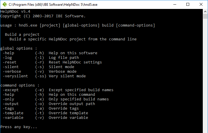 Powerful new command line options to automate documentation generation in HelpNDoc 5.4