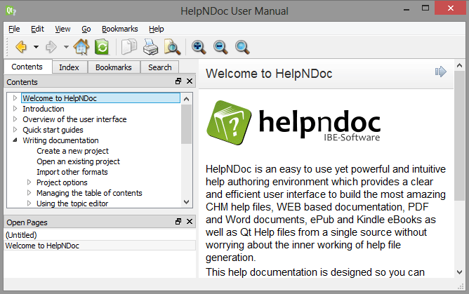 HelpNDoc's feature tour - Create help files for the Qt Help framework