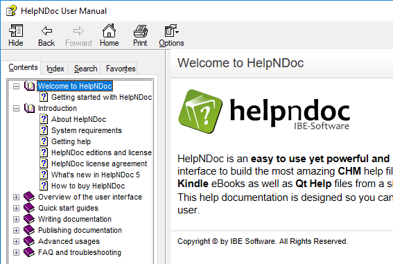 HelpNDoc CHM help file generation
