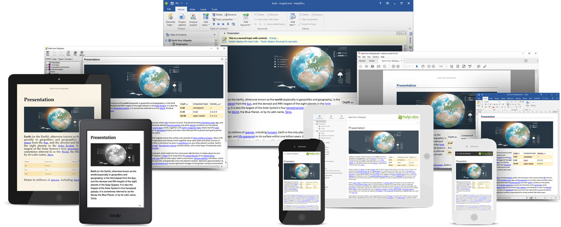 HelpNDoc multiple format documentation generation