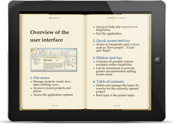 iPad displaying eBook created by HelpNDoc