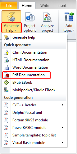 Quick generation of PDF documents