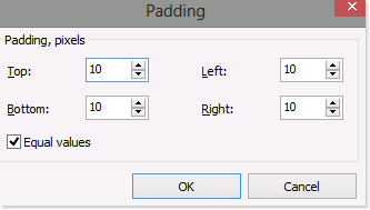 Padding settings
