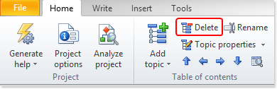 How to delete topics in HelpNDoc