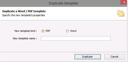 Choose new template properties