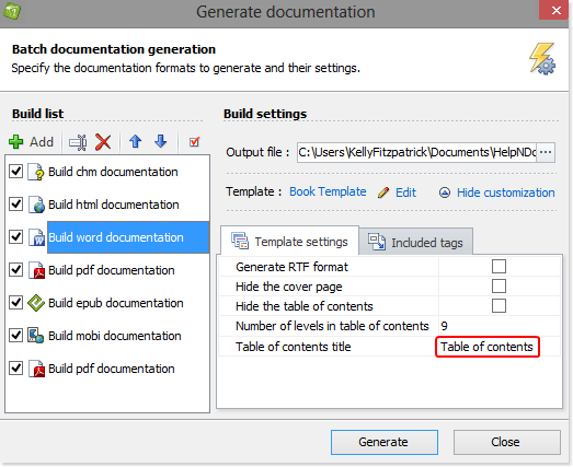 How to localize your documentation output