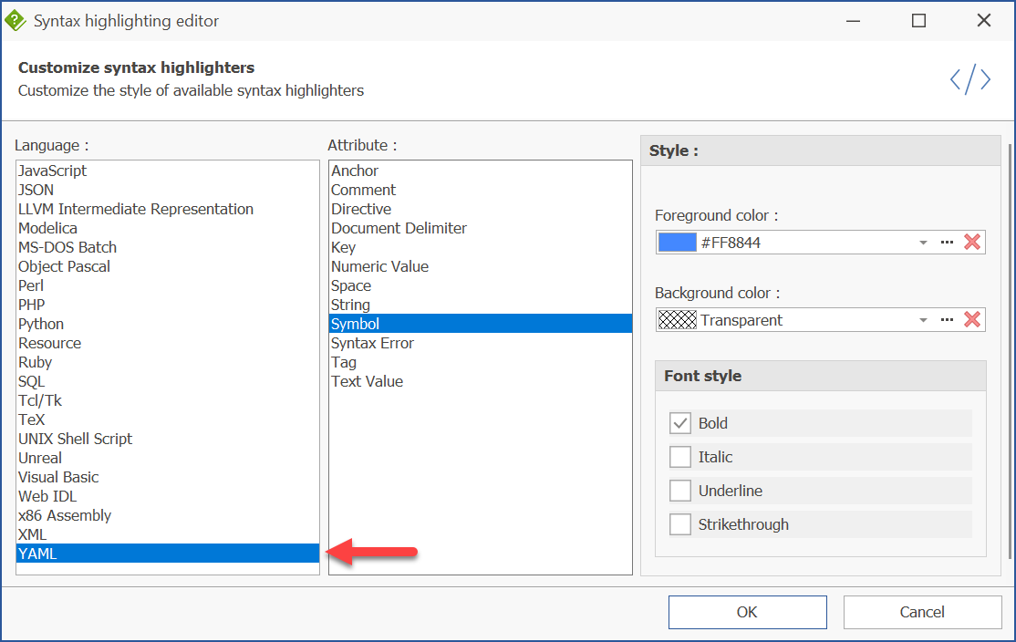 YAML syntax highlighter [yaml]