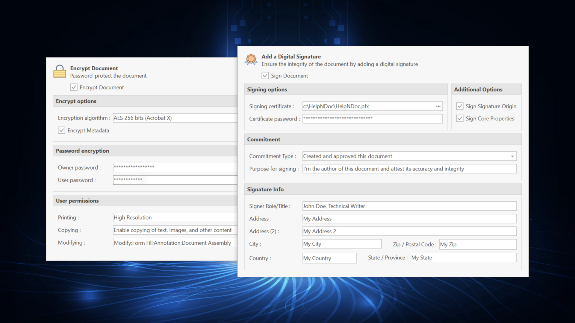 PDF document encryption and signing [encryption]