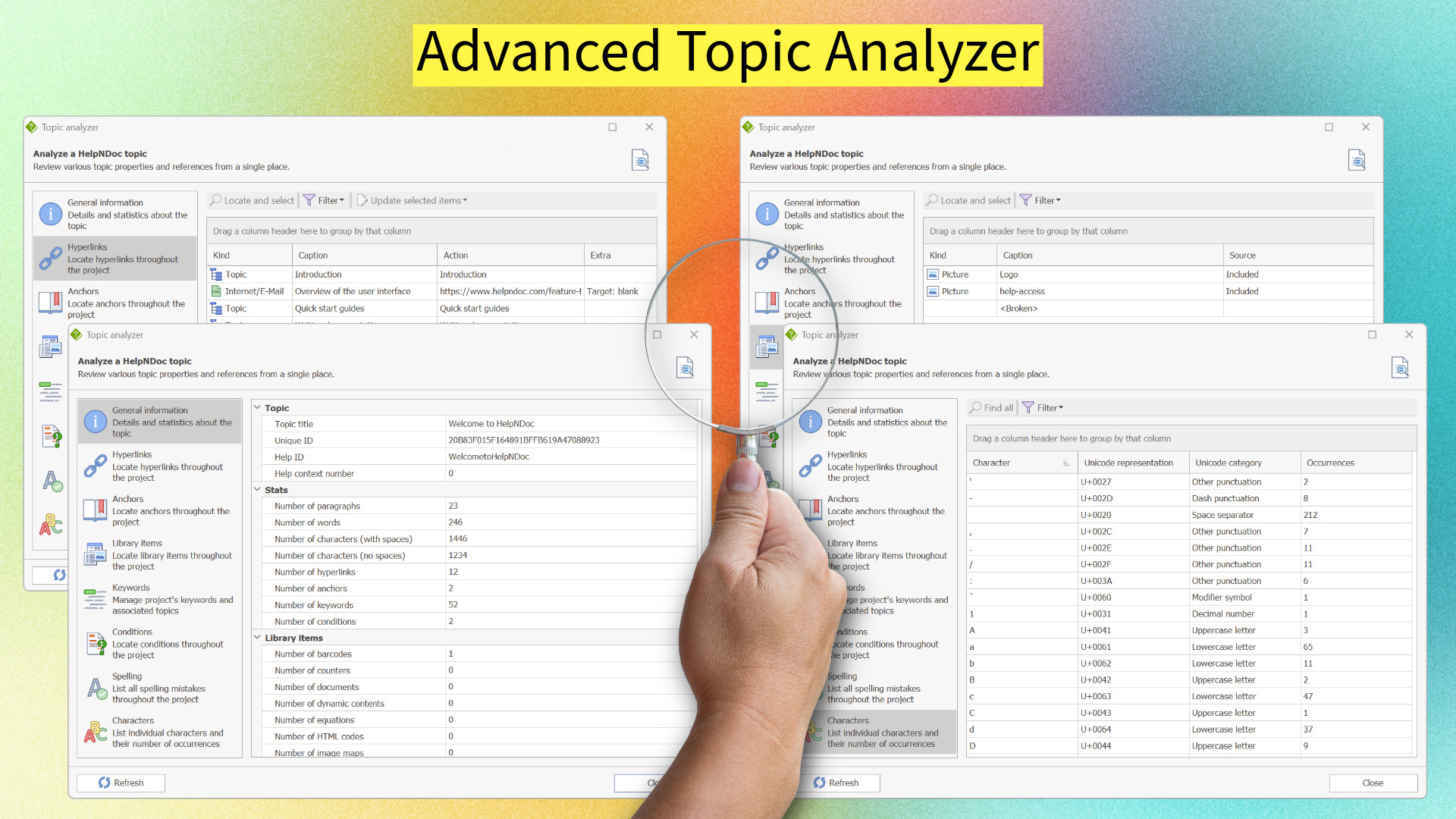 HelpNDoc's topic analyzer [analyzer] [Featured]
