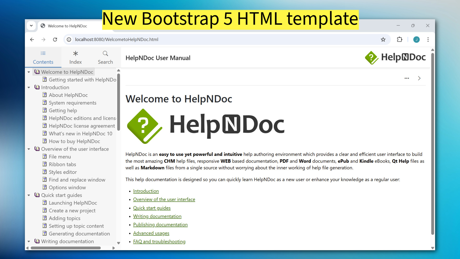 Neue moderne HTML-Generierungsvorlage [template]