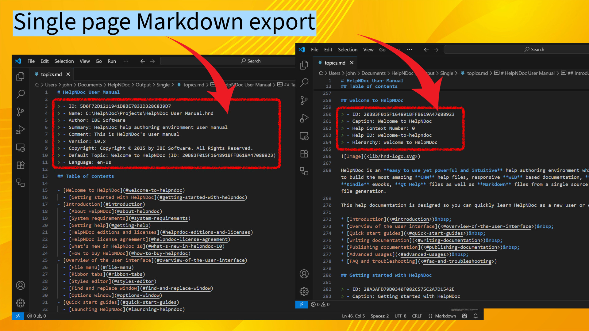 Einseitiger MarkDown-Export [markdown]