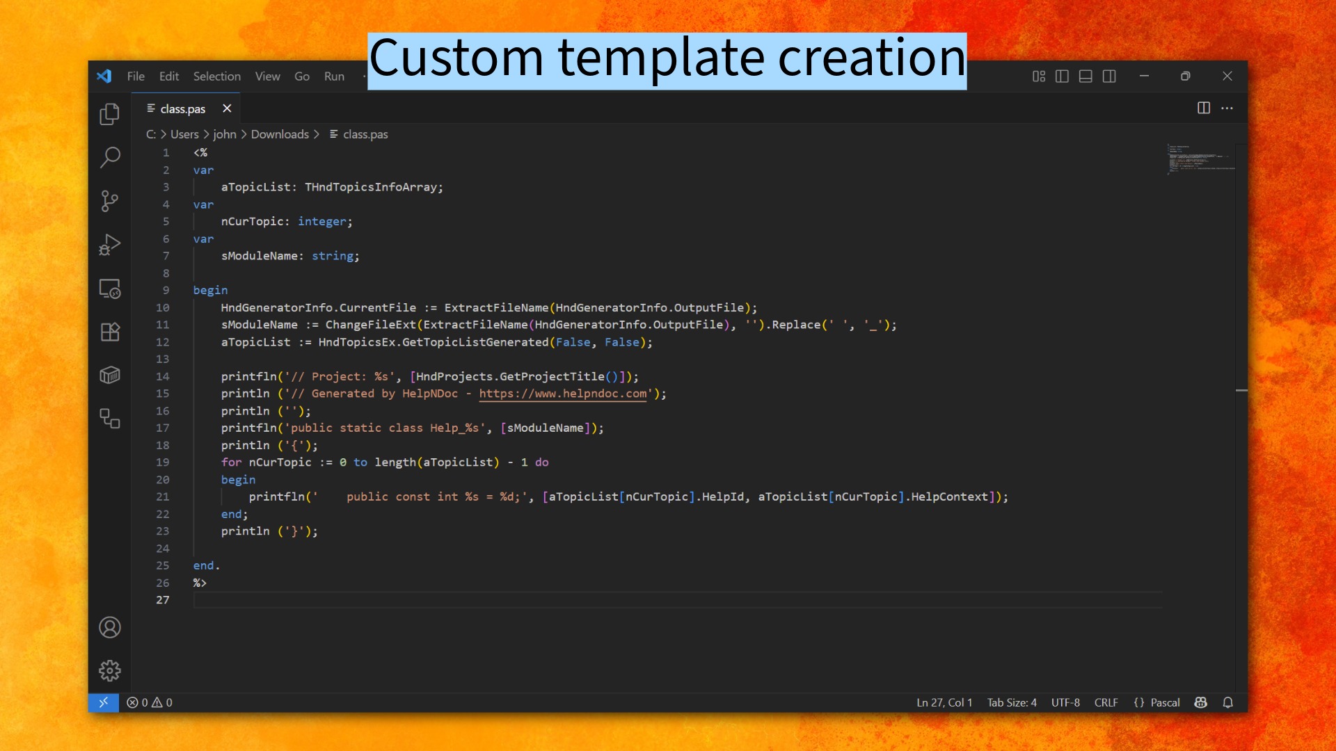 Custom template creation [template]