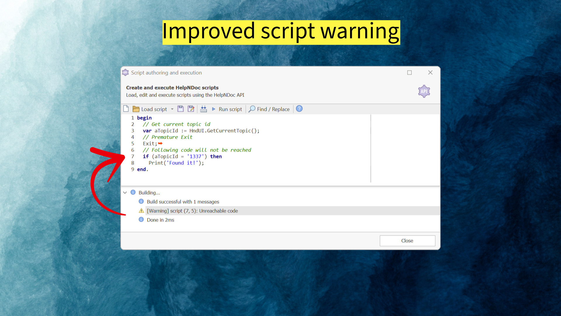 Avertissement de script amélioré [script]