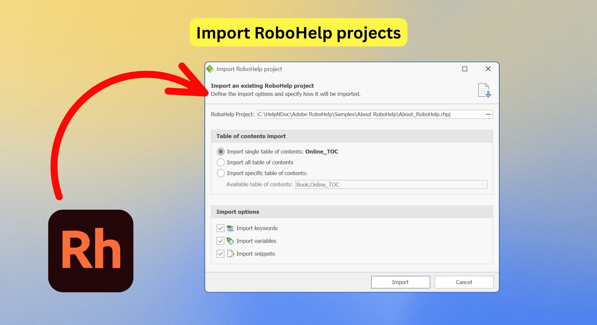 Importer des projets RoboHelp [import-robohelp]