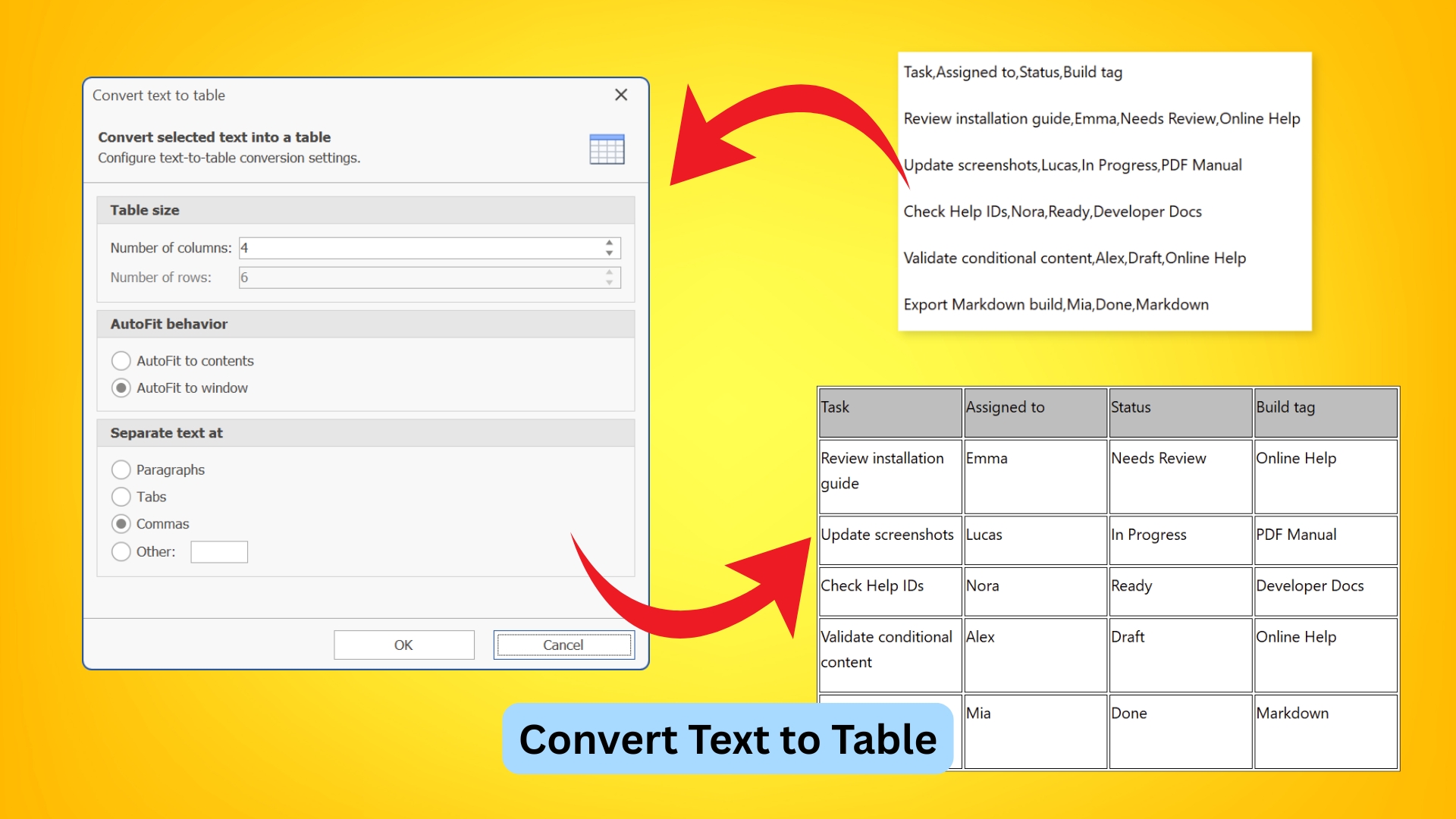 Convert text to table [text-to-table]