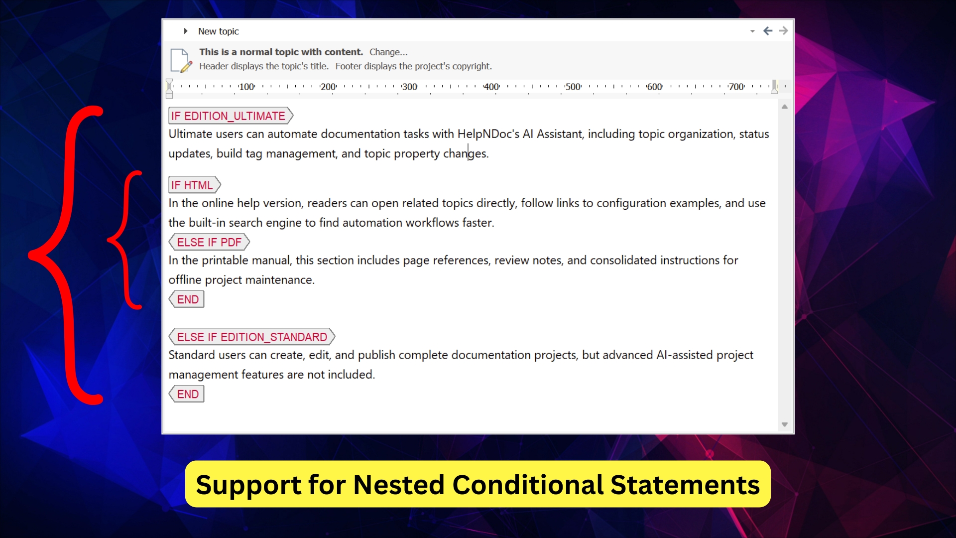 Support for nested conditional statements [nested-statements]