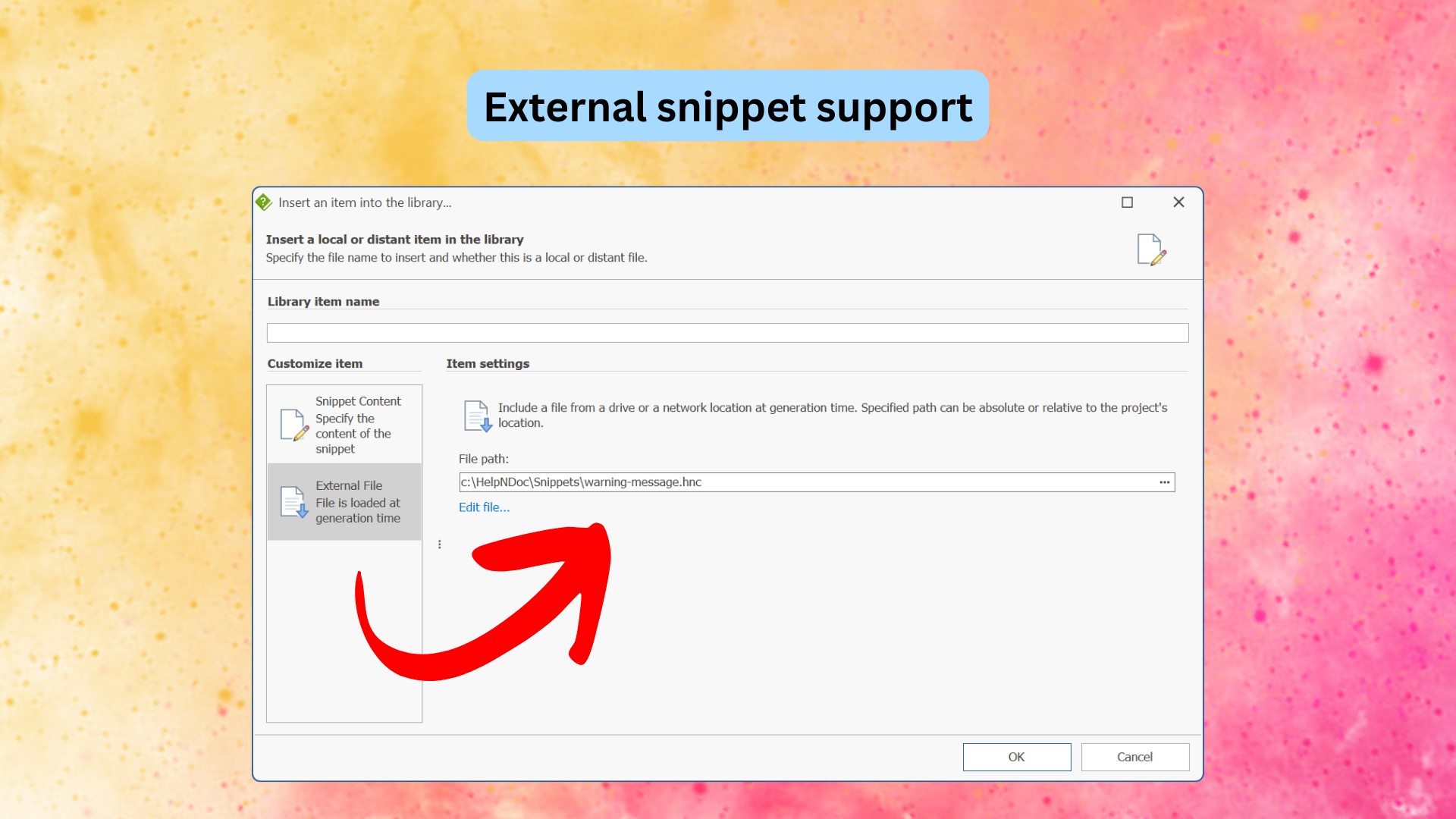 Unterstützung externer Snippets [snippets]
