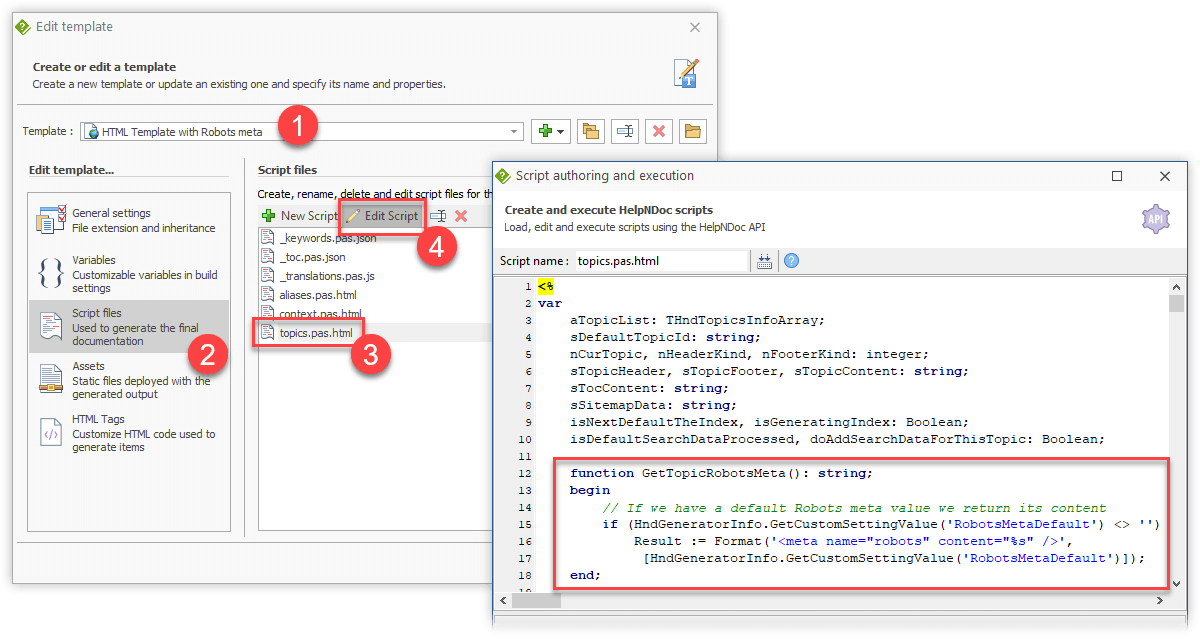 Use variable in generated HTML