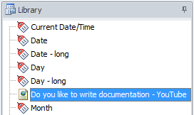 YouTube library item in HelpNDoc