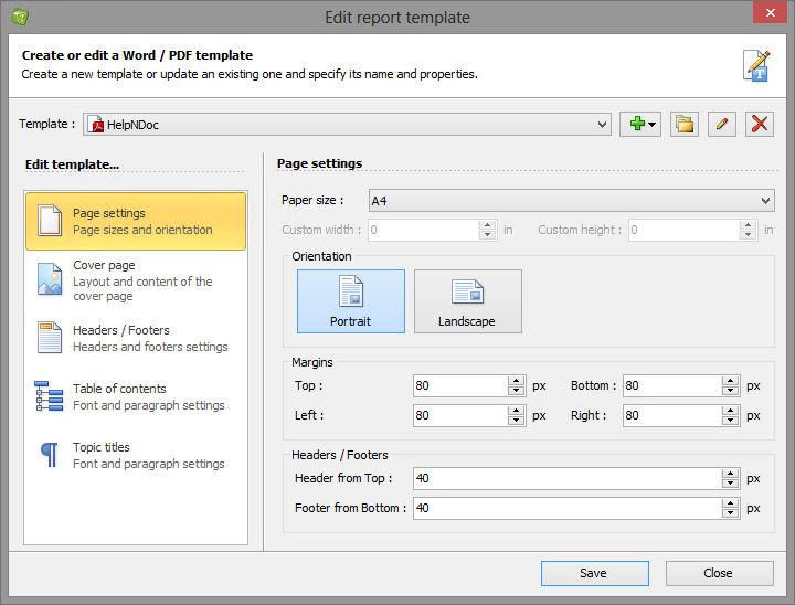 Enhanced template editor