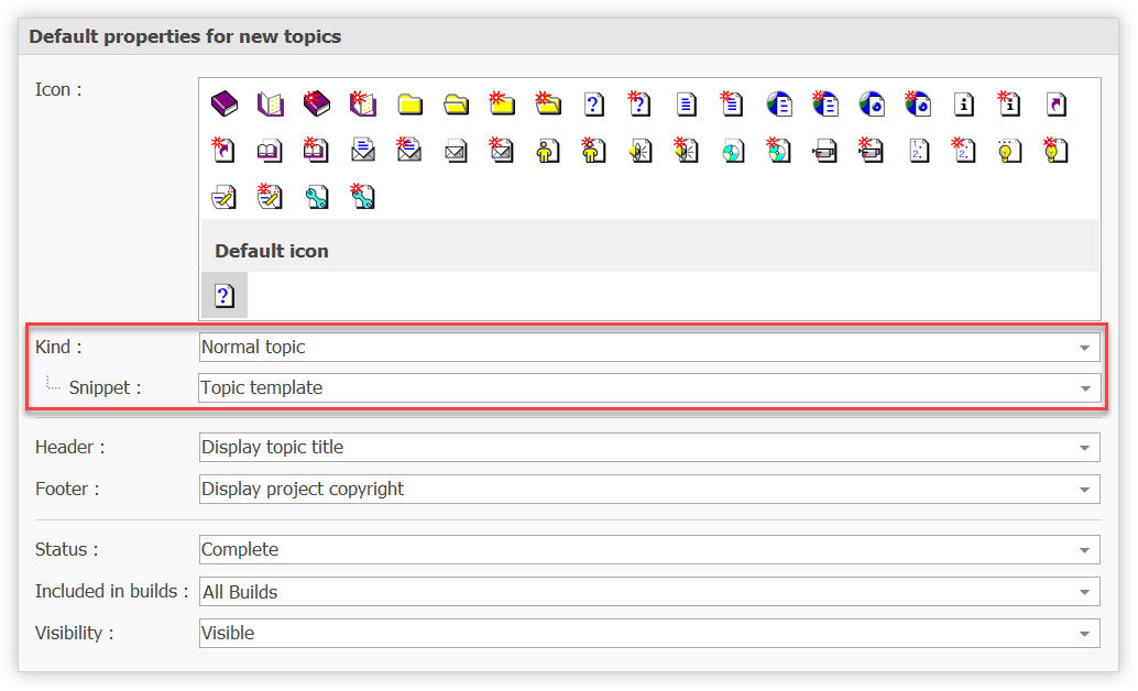 Default topic template