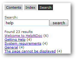 Search your HTML documentation with HelpNDoc 2.1