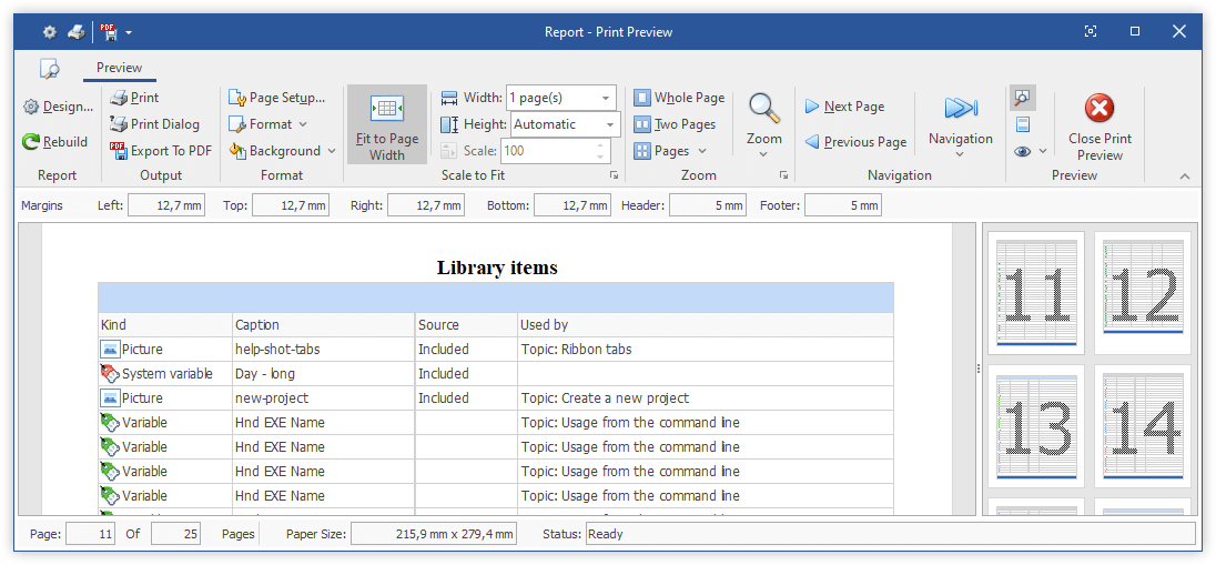 Project Analyzer Report Preview