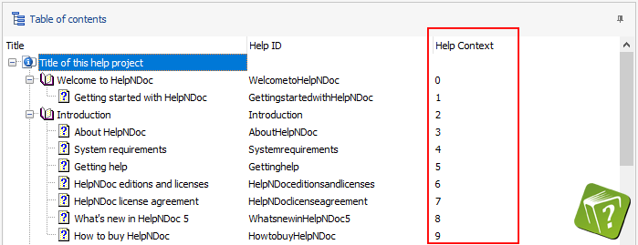 Usar las funciones con scripts de HelpNDoc para restablecer automáticamente todos los números de Contexto de Ayuda