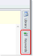 Access the keywords panel