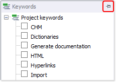 Pin the keyword panel