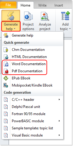 Generación rápida de documentos PDF o DocX de Word