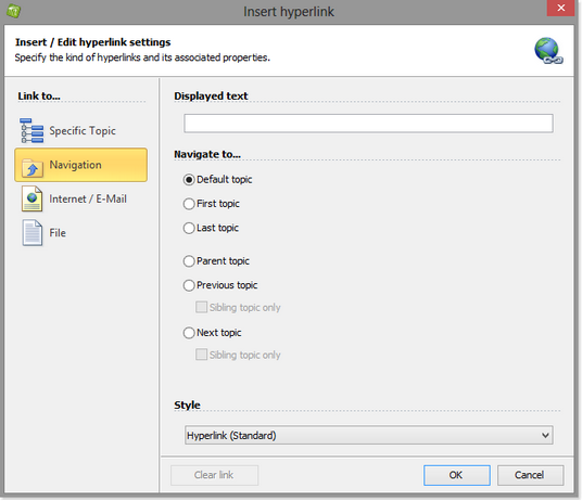 How to define hyperlinks to relative topics