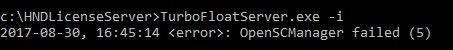 Floating server installation failed