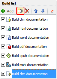 Rename a build from the toolbar